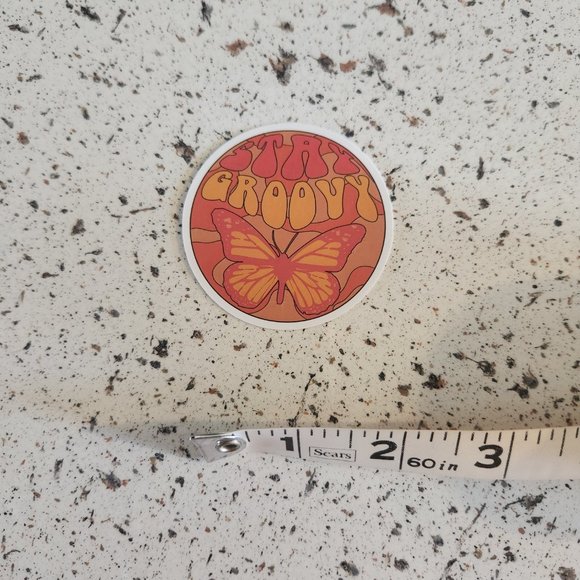 10/$10 NEW Stay Groovy Butterfly Retro Hippie Boho Sticker - Picture 2 of 2